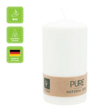 100% PURE, NATURAL WAX, Stumpenkerze, Natural, WENZEL, 130/70 mm, Brenndauer ca. 52h, 100% plastikfrei - luterna.de