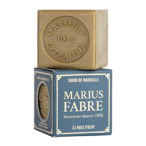 Marseiller Seife mit Olivenöl, Marius Fabre, 100% Bio, pflegend & mild, für alle Hauttypen, Würfelform, 100 g, Körperpflege, NET100V - luterna.de