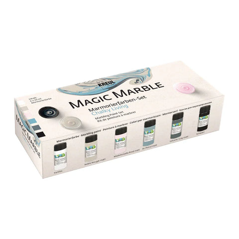 KREUL Magic Marble Marmorierfarben-Set, Chalky Living, 6 Farben je 20 ml - luterna.de