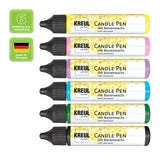 KREUL Candle Pen, 6er Set Bee Happy, Kerzenstifte mit feiner Malspitze, zum Bemalen & Verzieren von Kerzen, mit Bienenwachs - luterna.de