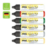KREUL Candle Pen, 6er Set Winter Love, Kerzenstifte mit feiner Malspitze, zum Bemalen & Verzieren von Kerzen, mit Bienenwachs - luterna.de