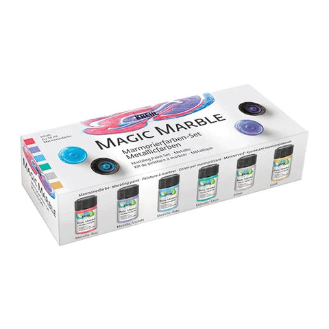 KREUL Magic Marble Marmorierfarben-Set, Metallic, 6 Farben je 20 ml - luterna.de