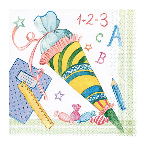 Lunchservietten „School Start“, 33x33 cm, 3-lagig, Home Fashion®, 20 Stück - luterna.de