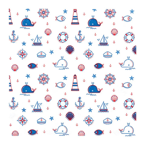 Lunchservietten „Nautical Pattern“, 33x33 cm, 3-lagig, Home Fashion®, 20 Stück - luterna.de
