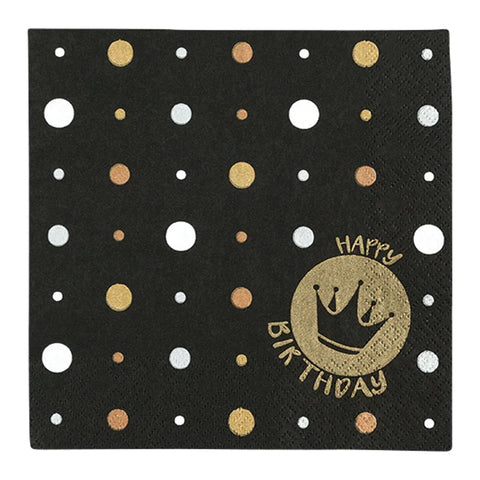 Lunchservietten „Happy Crown gold“, 33x33 cm, 3-lagig, Home Fashion®, 20 Stück - luterna.de
