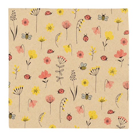 Recyclingservietten „Ladybugs and Bees“, 33x33 cm, 2-lagig, Home Fashion®, 20 Stück - luterna.de