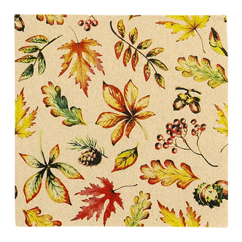 Recyclingservietten „Leaves Allover“, 33x33 cm, 2-lagig, Home Fashion®, 20 Stück - luterna.de