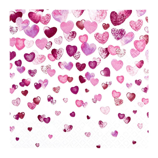 Lunchservietten „Lovely Hearts“, 33x33 cm, 3-lagig, Home Fashion®, 20 Stück