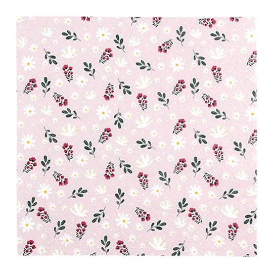 Lunchservietten „Petites Fleurs rose“, 33x33 cm, 3-lagig, Home Fashion®, 20 Stück