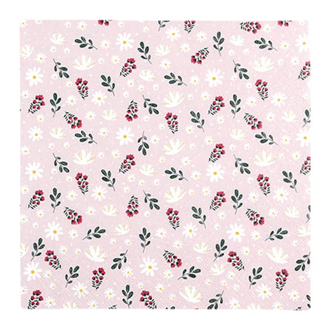 Lunchservietten „Petites Fleurs rose“, 33x33 cm, 3-lagig, Home Fashion®, 20 Stück - luterna.de