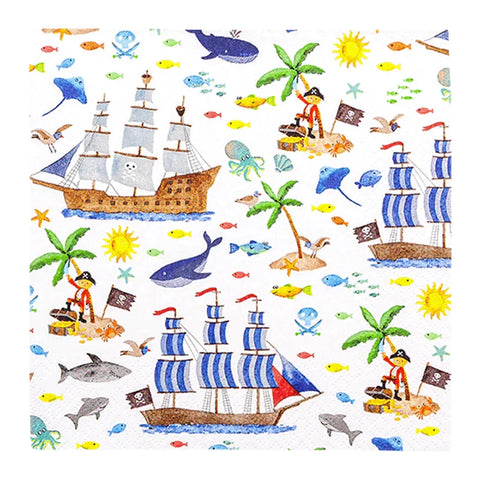 Lunchservietten „Pirates“, 33x33 cm, 3-lagig, Home Fashion®, 20 Stück - luterna.de