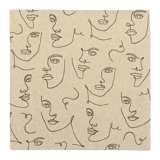 Recyclingservietten „Faces“, 33x33 cm, 2-lagig, Home Fashion®, 20 Stück