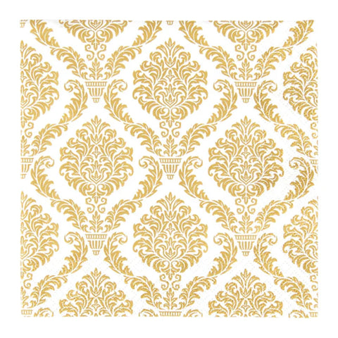 Cocktailservietten „Elegant gold“, 25x25 cm, 3-lagig, Home Fashion®, 20 Stück - luterna.de