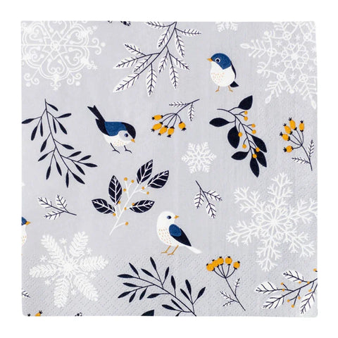 Lunchservietten „Birds and Twigs“, 33x33 cm, 3-lagig, Home Fashion®, 20 Stück - luterna.de