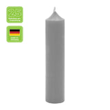Stabkerzen aus Paraffin, 100/22 mm, Grau, KERZENFARM HAHN, Brenndauer ca. 4h, 25 Stück pro Verpackung - luterna.de