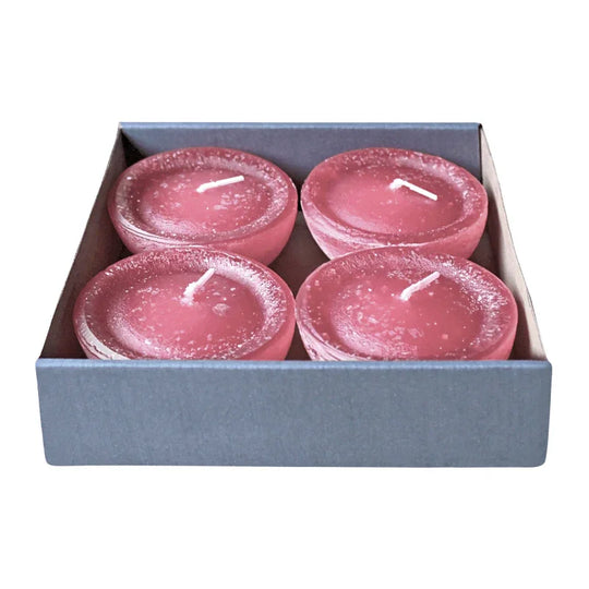 Schwimmkerzen, Antikrosa, Rustic, WENZEL, 80/35 mm, Brenndauer ca. 7h, 4 Stück