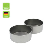 Edelstahl-Teelichthalter für Maxi-Teelichter ohne Aluminiumhülle, BIOKEMA, wiederverwendbar, für Maxi-Teelichter mit Ø56 mm, 2 Stück pro Verpackung - luterna.de