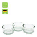 Glas für Teelichter ohne Aluminiumhülle, BIOKEMA, wiederverwendbar, Größe für Teelichter mit Ø38 mm, 18 Stück pro Verpackung - luterna.de