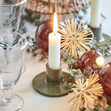 Kerzenhalter für Stabkerzen mit Ø22 mm, Olive, H46/Ø90 mm, Ib Laursen - luterna.de