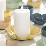 Kerzenhalter für Stumpenkerzen bis zu Ø70 mm, Blume Wheat Straw, Metall, H27/Ø135 mm, Ib Laursen - luterna.de