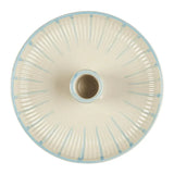 Kerzenhalter für Stabkerzen mit Ø22 mm, mit türkisen handgemalten Streifen, H35/Ø155 mm, Ib Laursen - luterna.de