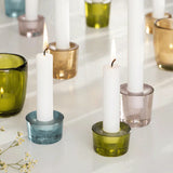 Kerzenhalter aus Glas für Stabkerzen mit Ø22 mm, Bunt, H50/Ø50 mm, Ib Laursen, 4 Stück pro Verpackung - luterna.de