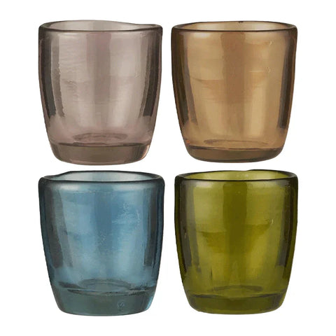 Kerzenhalter aus Glas für Stabkerzen mit Ø22 mm, Bunt, H75/Ø70 mm, Ib Laursen, 4 Stück pro Verpackung - luterna.de