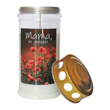 JEKA-Motivkerze "Mama", 100% Pflanzenöl, 75/170 mm, Brenndauer bis zu 4 Tage, Lieferumfang 3 Stück, Grabkerzen - luterna.de