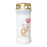 BOLSIUS-Motivkerze "Teddybär", zum Beschriften, 67/173 mm, Brenndauer ca. 70h, Lieferumfang 3 Stück