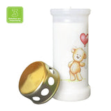 BOLSIUS-Motivkerze "Teddybär", zum Beschriften, 67/173 mm, Brenndauer ca. 70h, Lieferumfang 3 Stück
