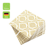 Cocktailservietten „Elegant gold“, 25x25 cm, 3-lagig, Home Fashion®, 20 Stück - luterna.de