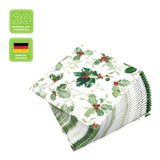 Cocktailservietten „Ilex and Mistletoe“, 25x25 cm, 3-lagig, Home Fashion®, 20 Stück - luterna.de