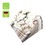 Cocktailservietten „Romantic Roses“, 25x25 cm, 3-lagig, Home Fashion®, 20 Stück - luterna.de