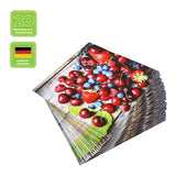 Cocktailservietten „Tasty Berries“, 25x25 cm, 3-lagig, Home Fashion®, 20 Stück - luterna.de