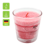 Duftkerze im Glas, Rose, 100% pflanzliches Stearin, KERZENFARM HAHN, mit reinen ätherischen Ölen, Brenndauer ca. 24h - luterna.de