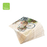 Lunchservietten „Flower Bike“, 33x33 cm, 3-lagig, Home Fashion®, 20 Stück