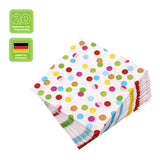 Lunchservietten „Party Dots“, 33x33 cm, 3-lagig, Home Fashion®, 20 Stück - luterna.de