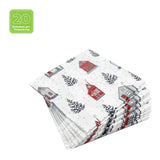Lunchservietten „Röd Hus“, 33x33 cm, 3-lagig, Home Fashion®, 20 Stück