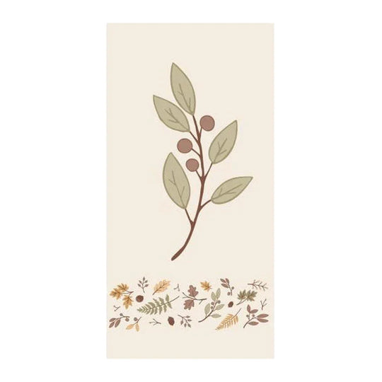 Papierservietten „Olivenzweig & Blattborte“, 40x40 cm, dekorativ, Ib Laursen, 16 Stück