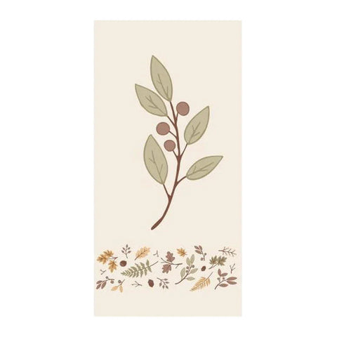 Papierservietten „Olivenzweig & Blattborte“, 40x40 cm, dekorativ, Ib Laursen, 16 Stück