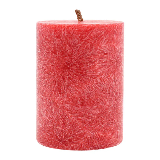 Stumpenkerze aus Stearin, Rot, 50/65 mm, 100% pflanzlicher Wachs, KERZENFARM HAHN, Brenndauer ca. 15h