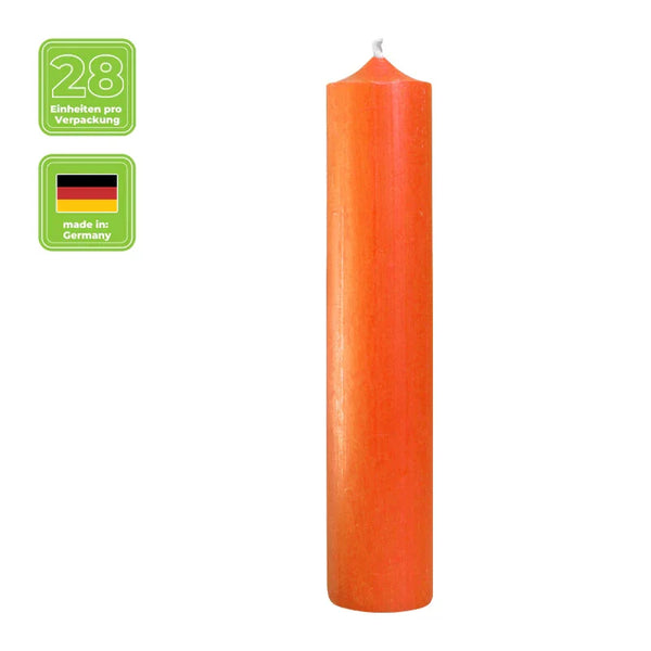 Stabkerzen Orange, 100/28 mm, KERZENFARM HAHN, 5h, 28 St. –