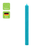 Stabkerzen aus Paraffin, 250/22 mm, Türkis, KERZENFARM HAHN, Brenndauer ca. 12h, 25 Stück pro Verpackung - luterna.de