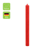 Stabkerzen aus Paraffin, 250/22 mm, Weihnachtsrot, KERZENFARM HAHN, Brenndauer ca. 12h, 25 Stück pro Verpackung - luterna.de
