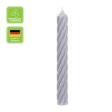 Stabkerzen aus Paraffin, RUSTIC TWIST, 250/28 mm, Silbergrau, WENZEL, Brenndauer ca. 16h, 4 Stück pro Verpackung - luterna.de