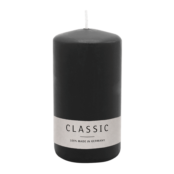 CLASSIC Stumpenkerze Schwarz, 120/60 mm, WENZEL, 45h –