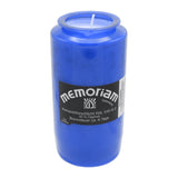MEMORIAM-Kompositionsöllicht, Blau, Nr. 736, AETERNA, 30% Ölgehalt, Brenndauer ca. 6 Tage, 136/68 mm, Karton mit 20 Stück - luterna.de