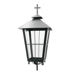 Grablaterne mit Kreuz aus Metall, mit Erdspieß, Grabschmuck, Grabdekoration