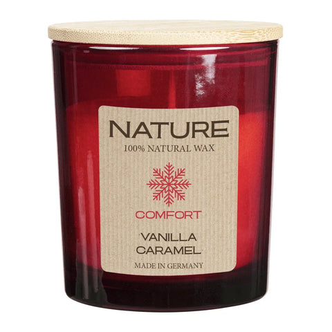 NATURE COMFORT, Duftkerze im Glas, Vanilla Caramel, 100% NATURAL WAX, 85/70 mm, Brenndauer ca. 25h - luterna.de