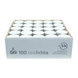 Teelichter, weiß, WENZEL, 18/38 mm, mit Aluminiumhülle, Brenndauer ca. 5h, 100 Stück - luterna.de